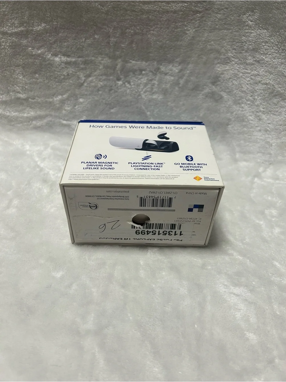 White the PlayStation PULSE Explore Wireless Earbuds BOX ONLY